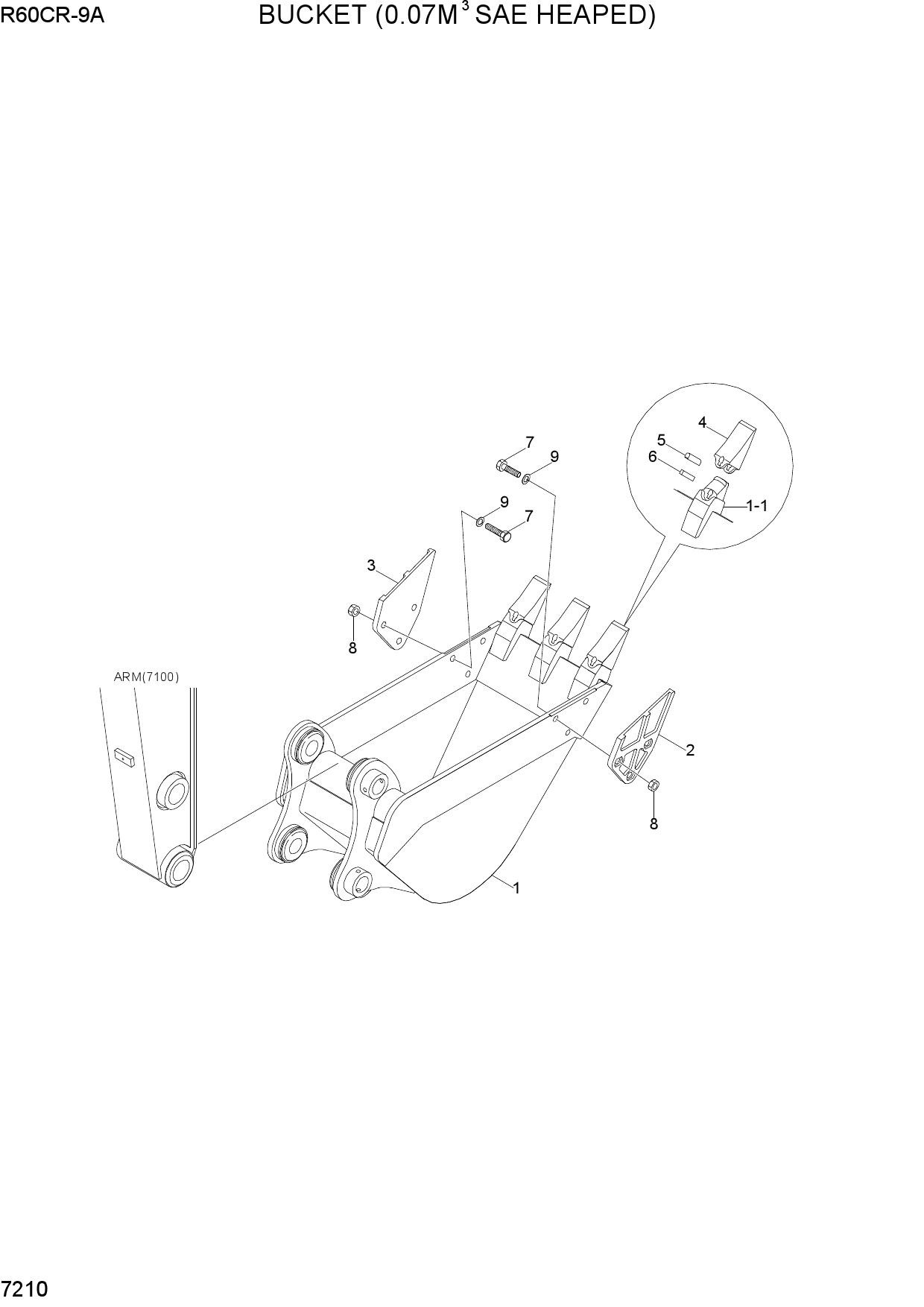 BUCKET (0.07M3 SAE HEAPED)