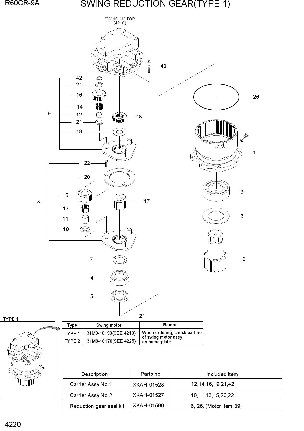SWING REDUCTION GEAR(TYPE 1)