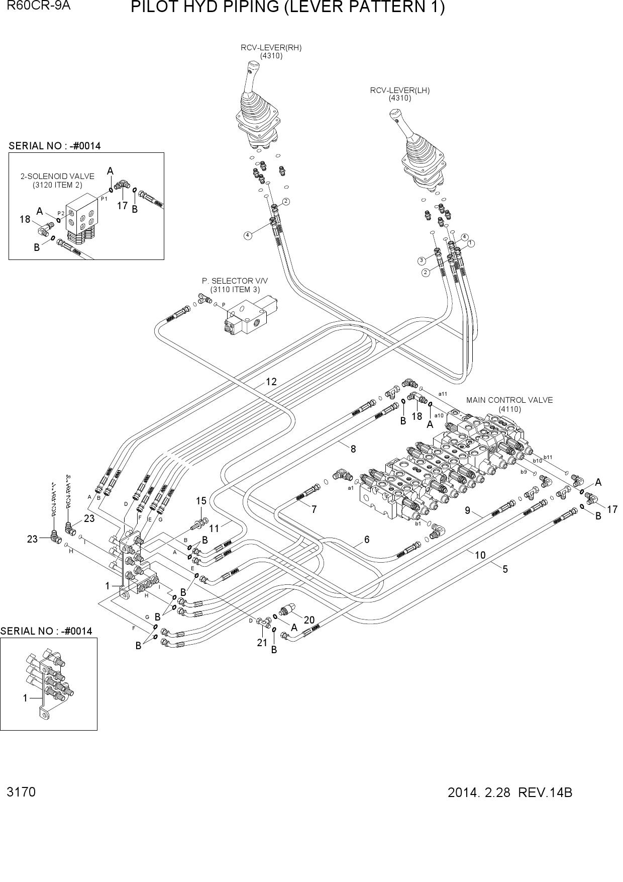 PILOT HYD PIPING (LEVER PATTERN 1)