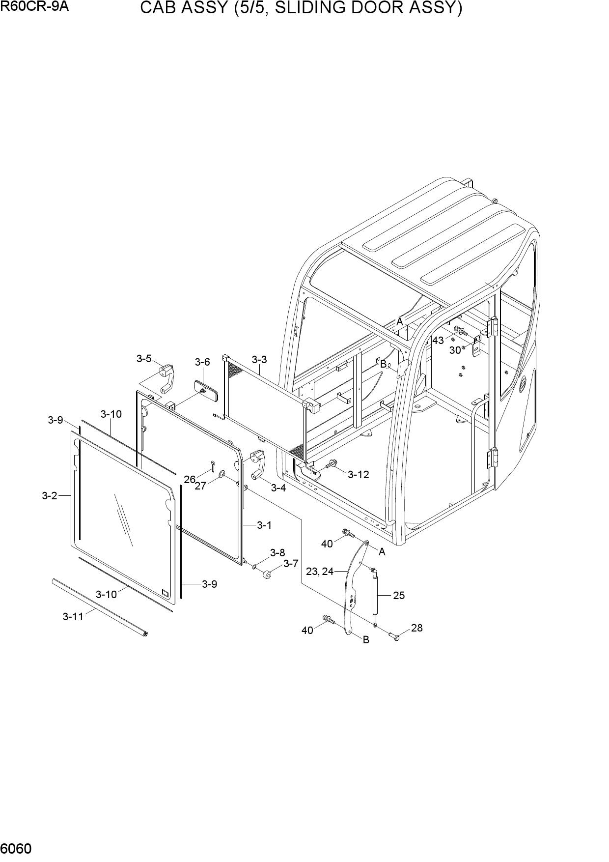 CAB ASSY (5/5, SLIDING DOOR ASSY)