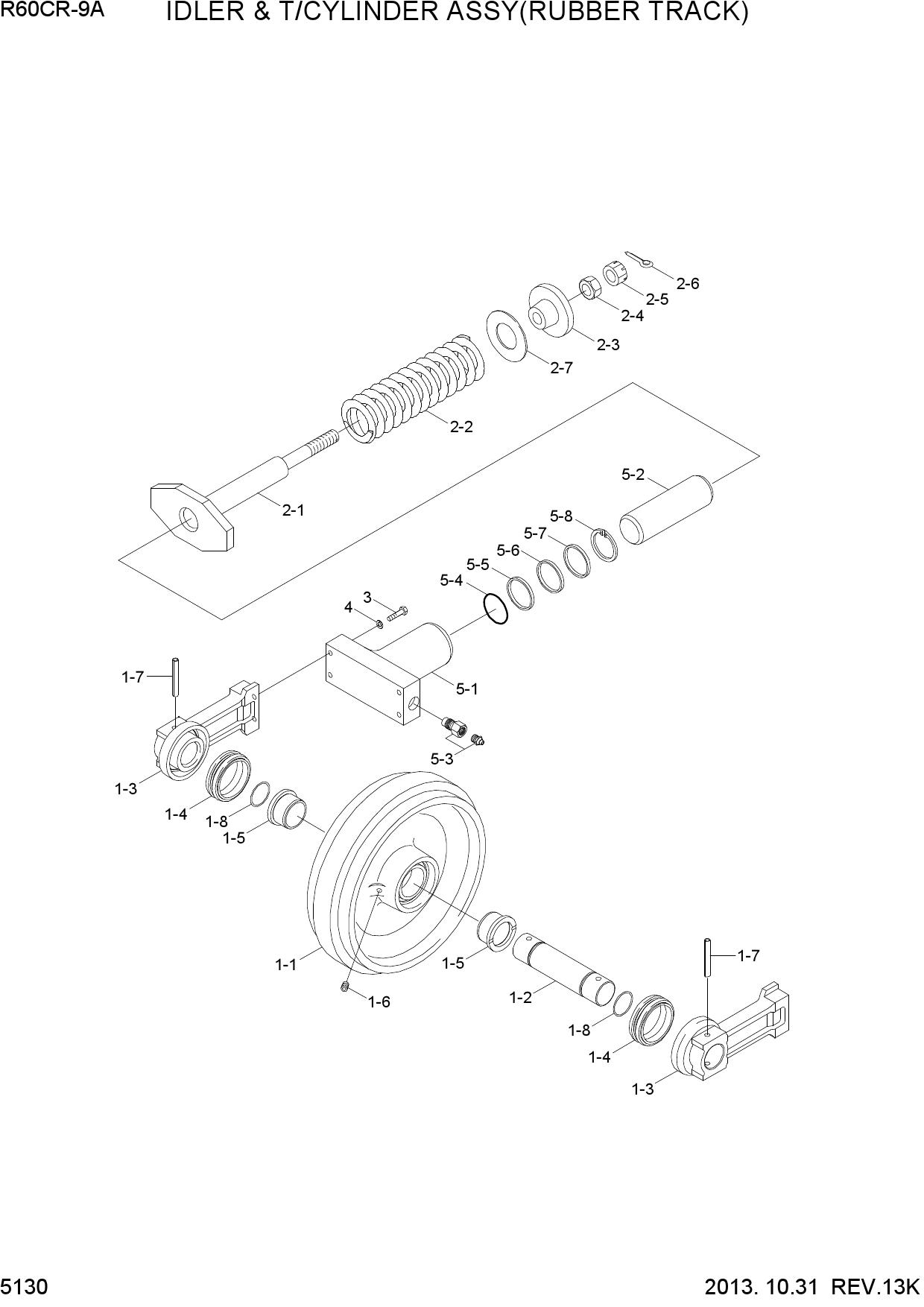 IDLER & T/CYL ASSY(RUBBER TRACK)