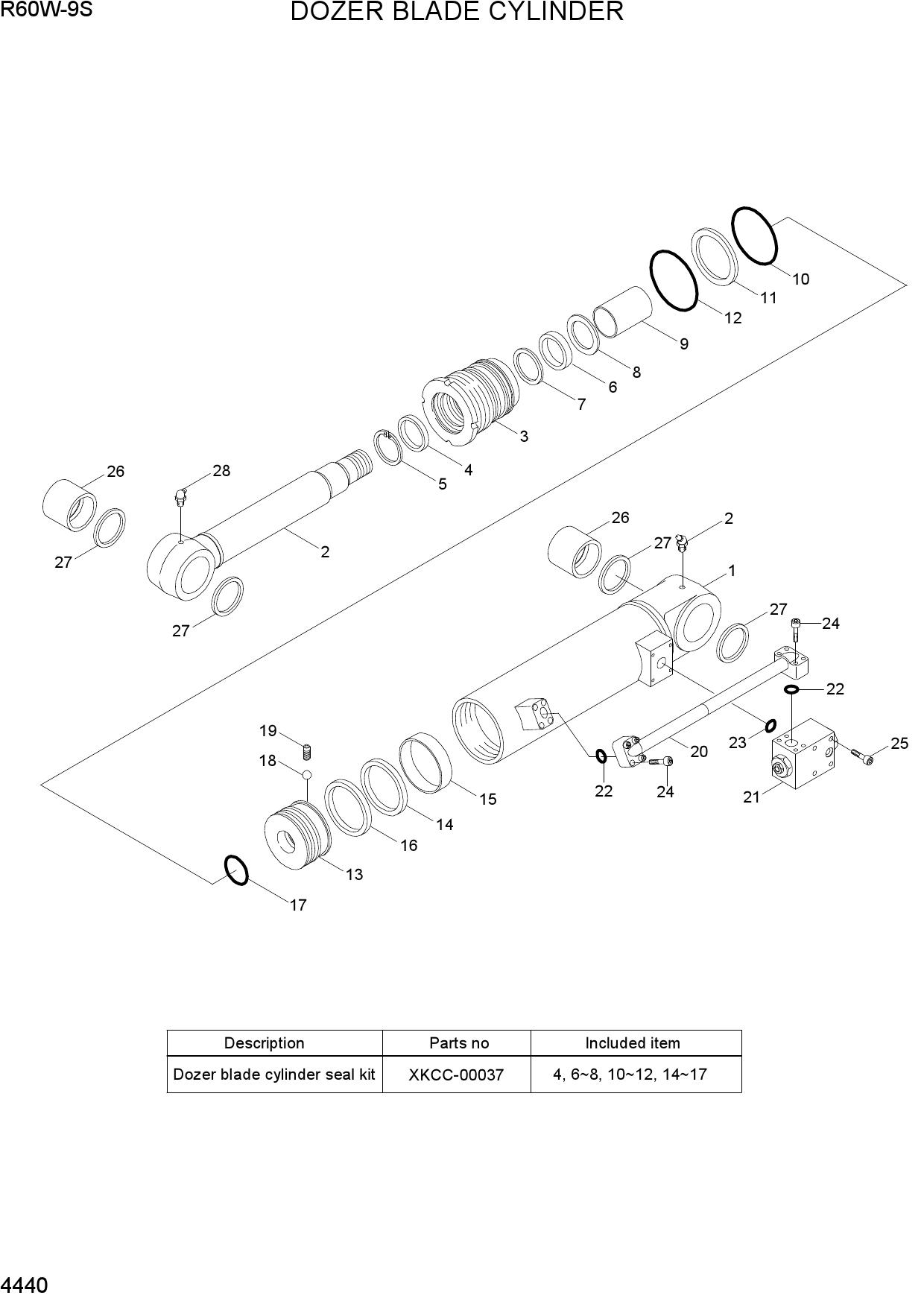 DOZER BLADE CYLINDER