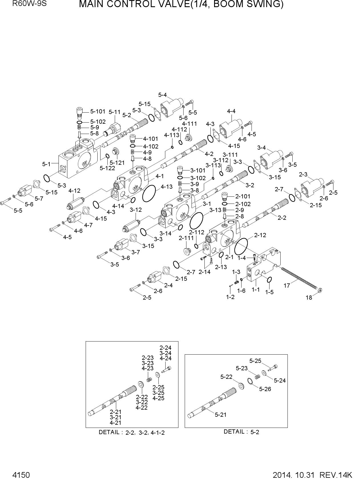 MAIN CONTROL VALVE(1/4, BOOM SWING)