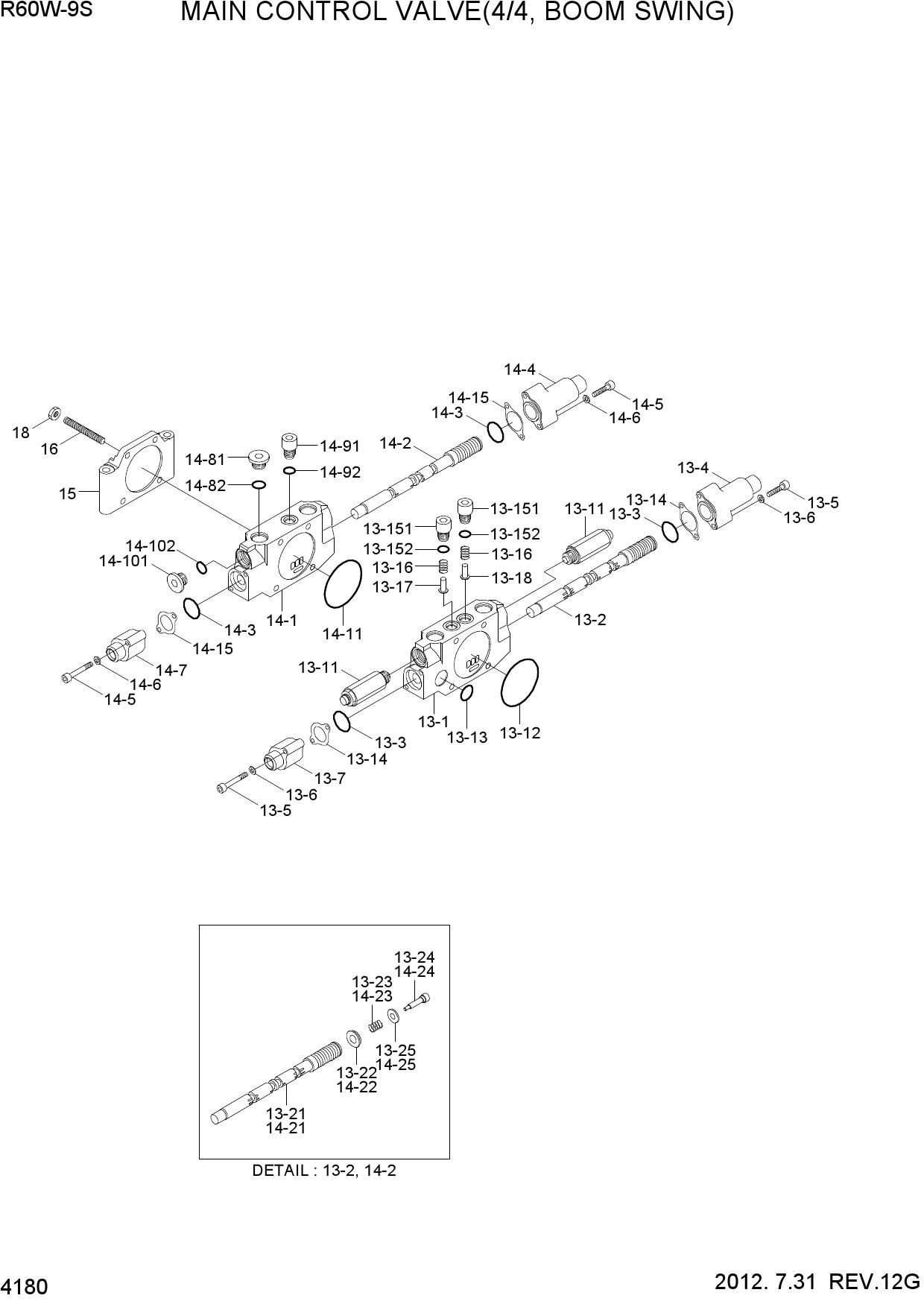 MAIN CONTROL VALVE(4/4, BOOM SWING)