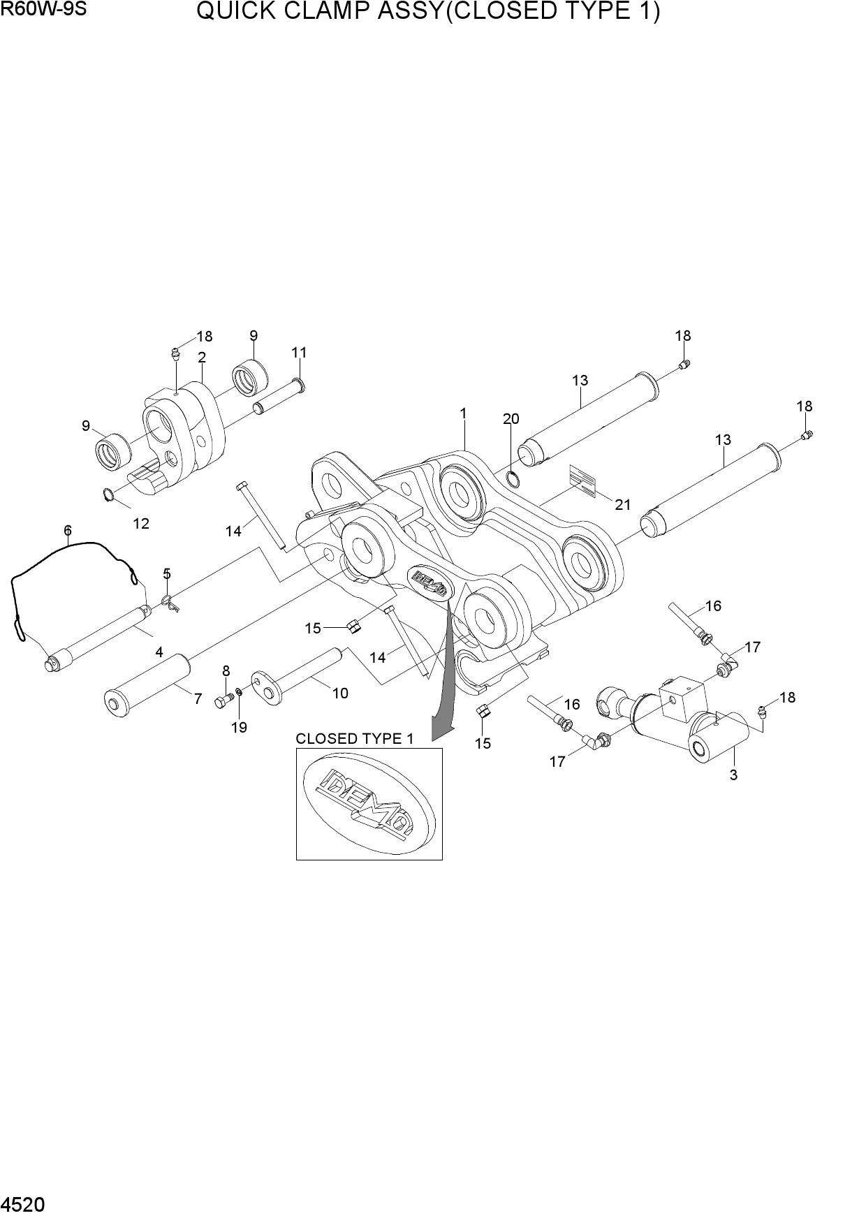 QUICK CLAMP ASSY(CLOSED TYPE 1, -#0018)