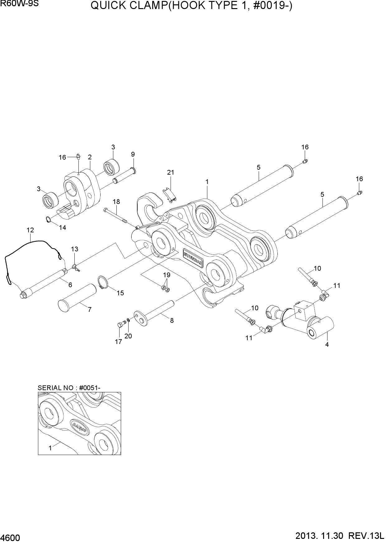 QUICK CLAMP ASSY(HOOK TYPE, #0019-)