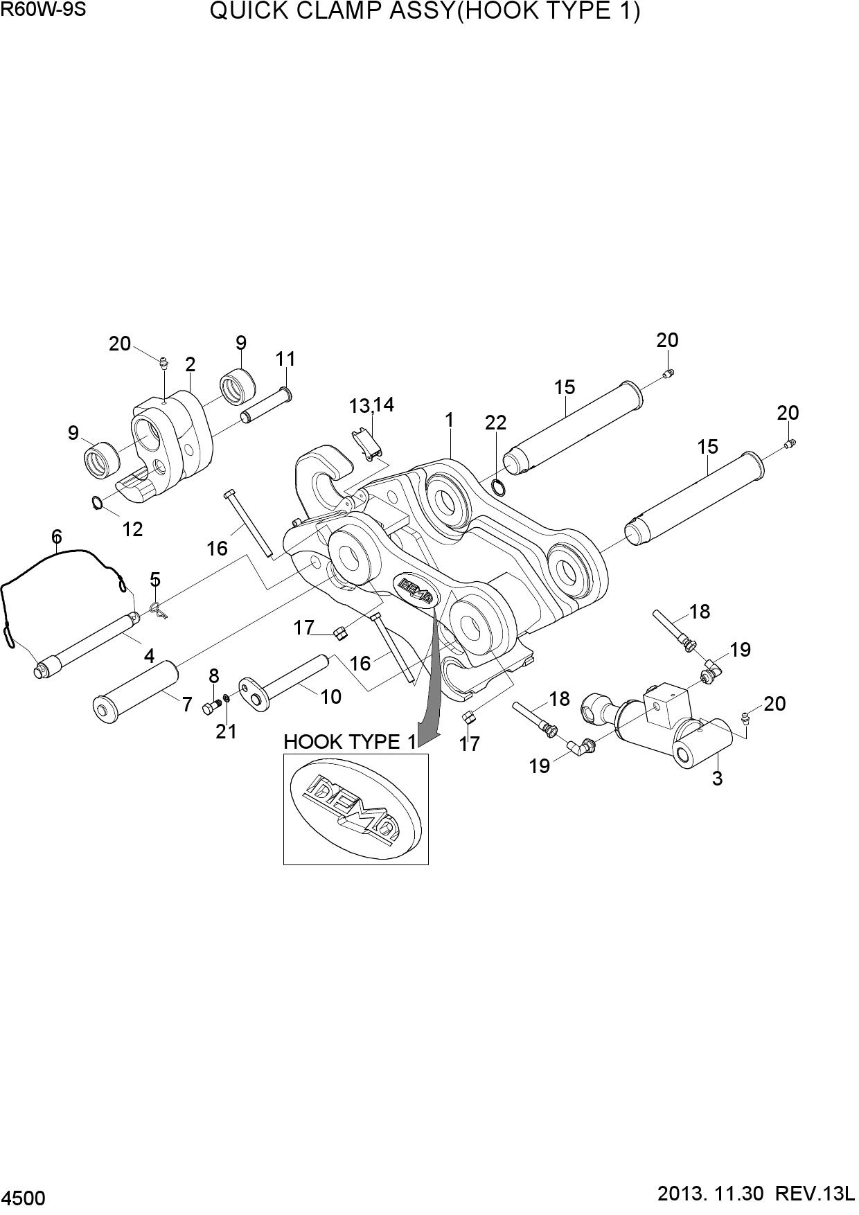 QUICK CLAMP ASSY(HOOK TYPE 1, -#0018)