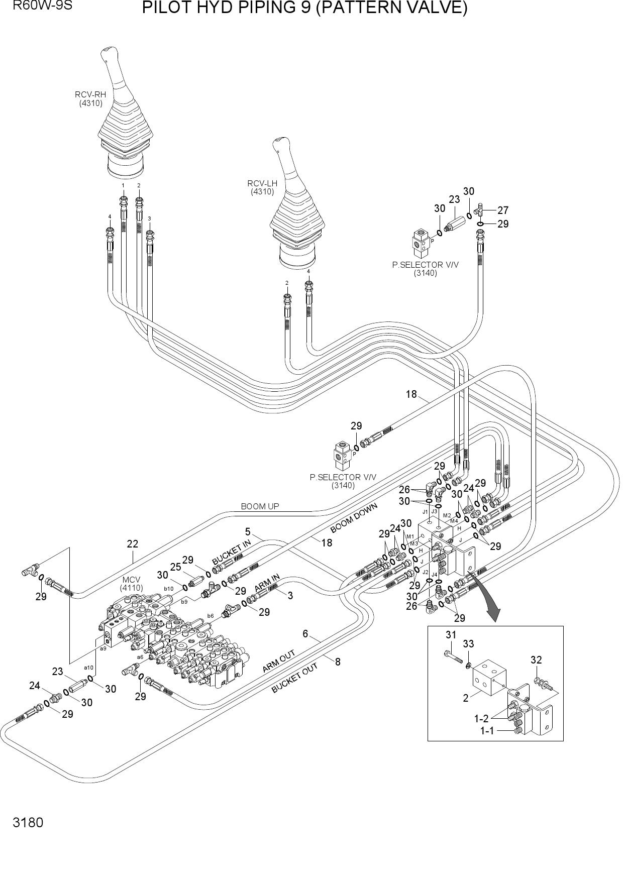 PILOT HYD PIPING 9 (PATTERN VALVE)