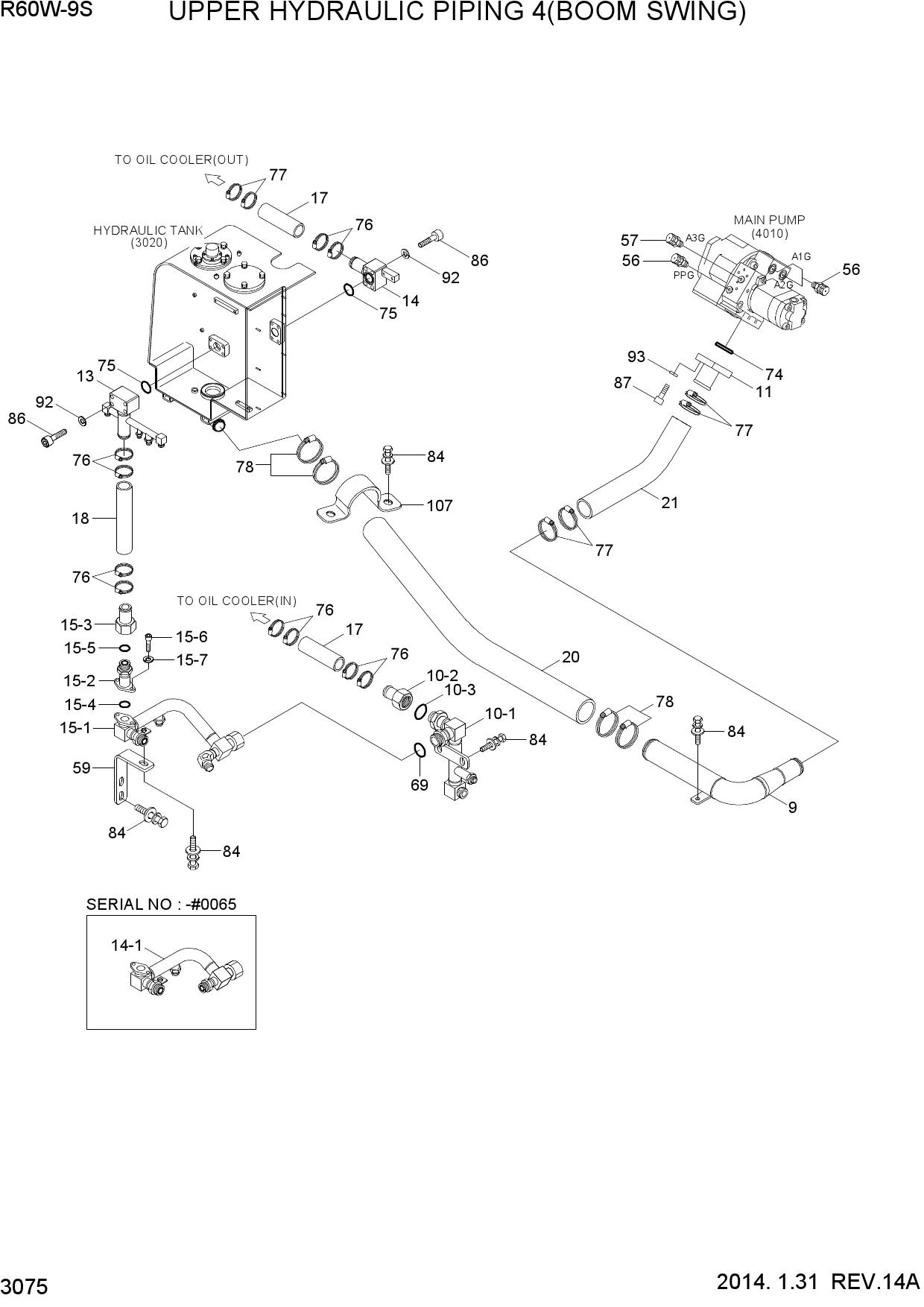 UPPER HYDRAULIC PIPING 4 (BOOM SWING)