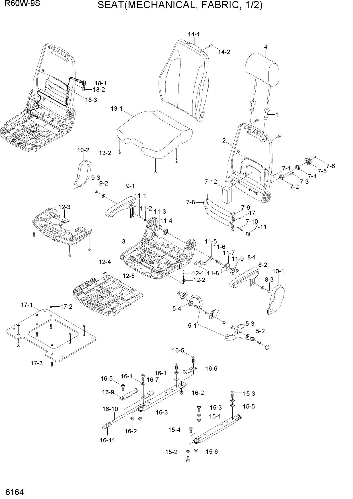 SEAT(MECHANICAL, FABRIC, 1/2)