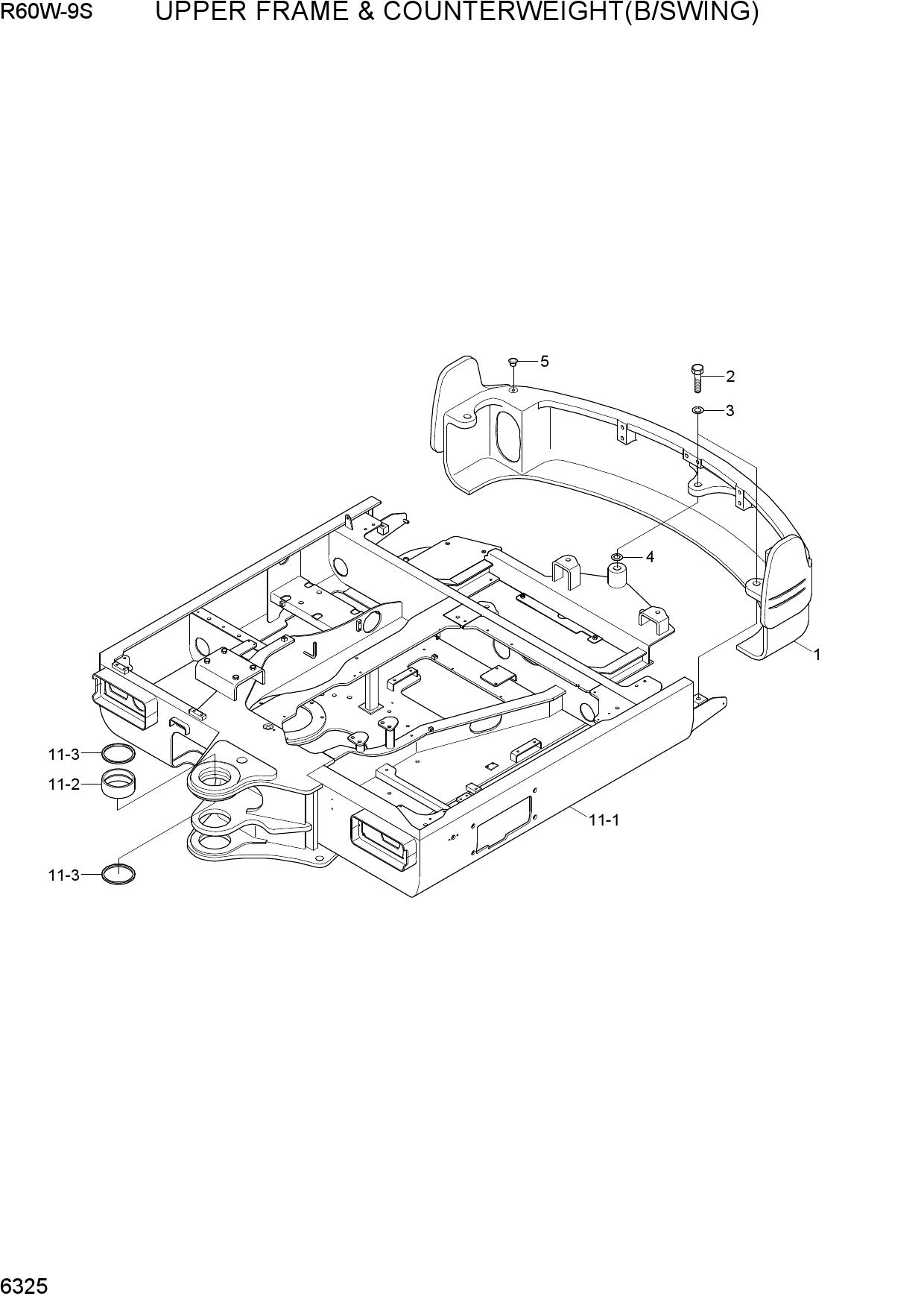 UPPER FRAME & COUNTERWEIGHT(B/SWING)