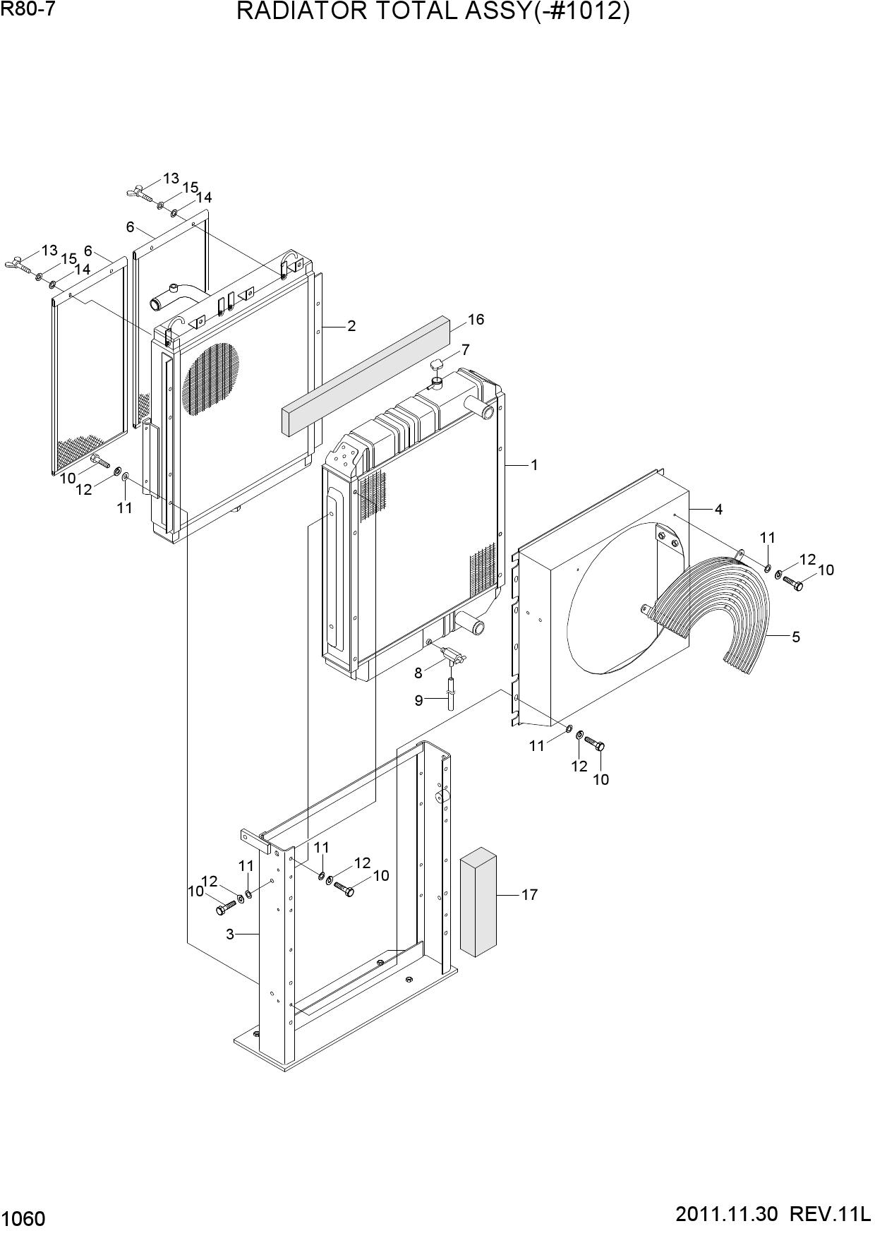 RADIATOR TOTAL ASSY(-#1012)