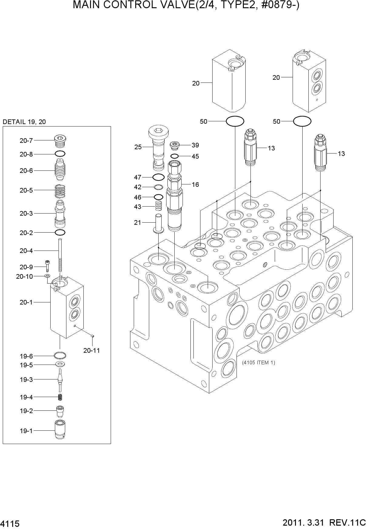 MAIN CONTROL VALVE(2/4, TYPE2, #0879-)
