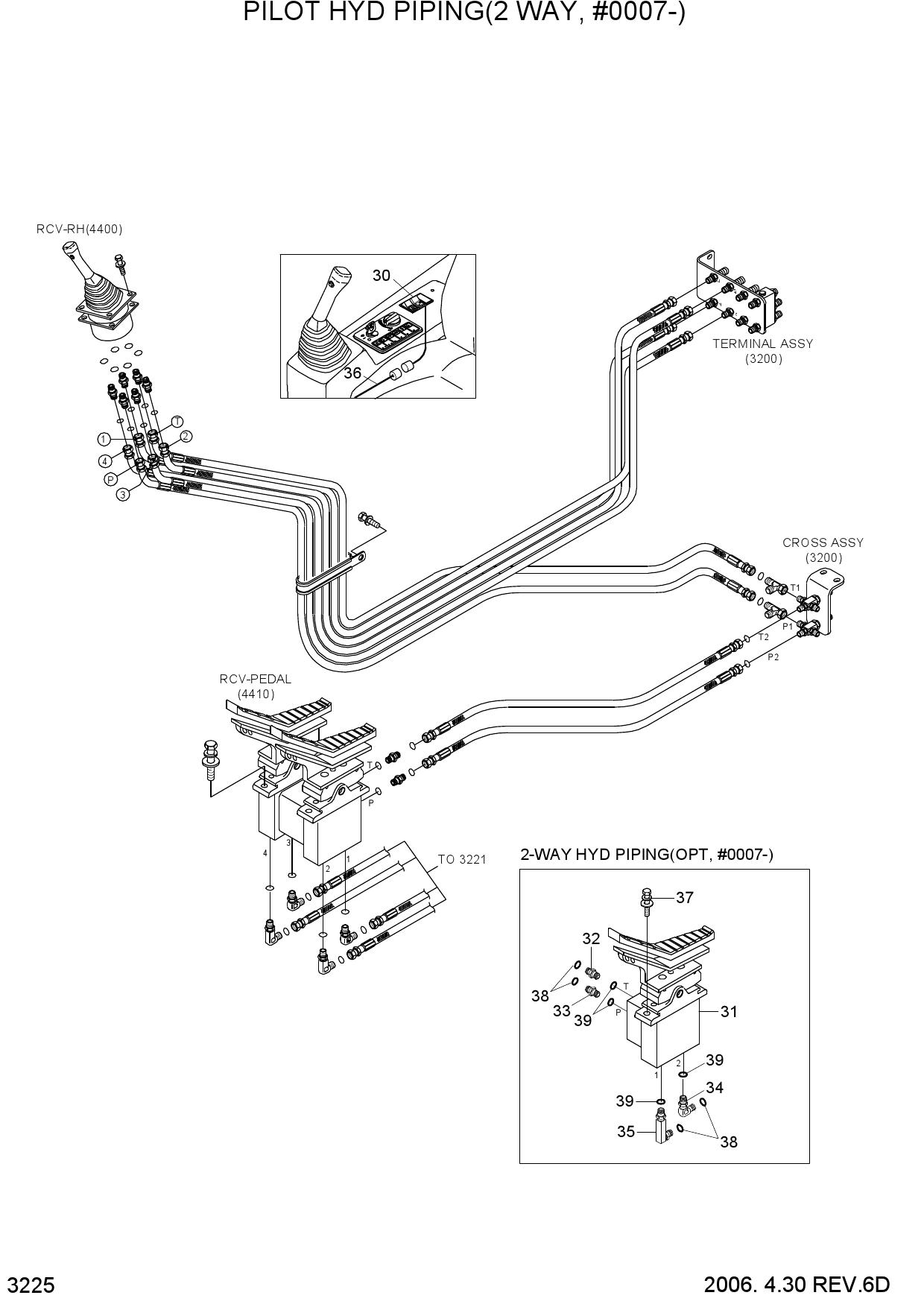 PILOT HYD PIPING(2WAY, #0007-)