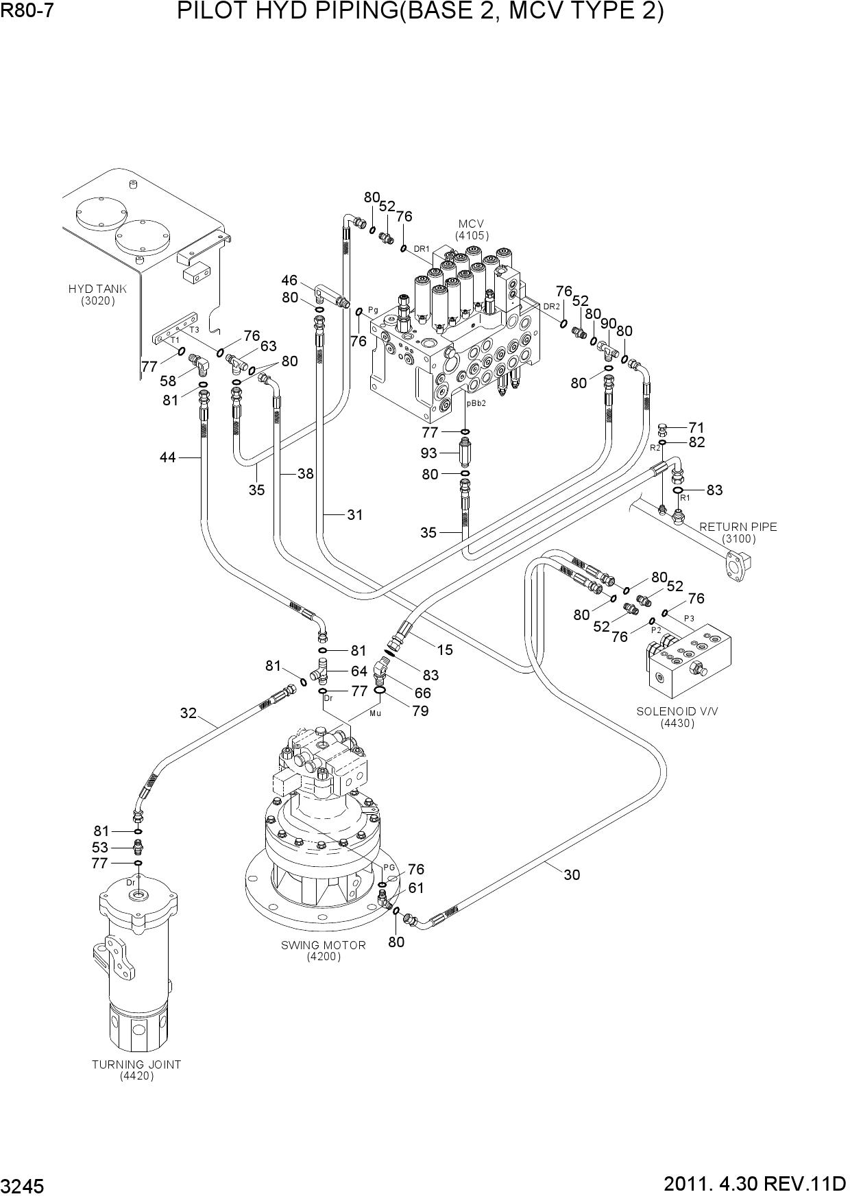 PILOT HYD PIPING(BASE 2, MCV TYPE 2)