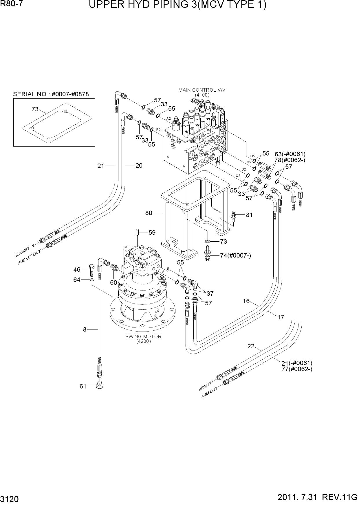 UPPER HYD PIPING 3(MCV TYPE 1)