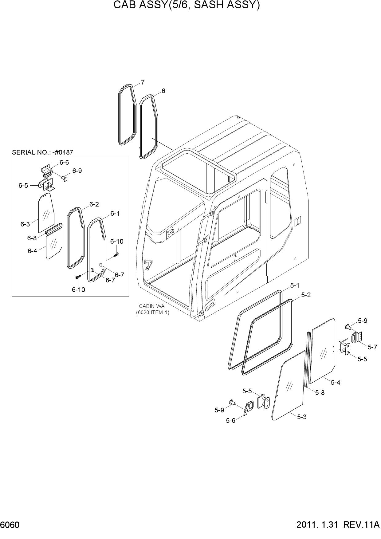 CAB ASSY(5/6, SASH ASSY)