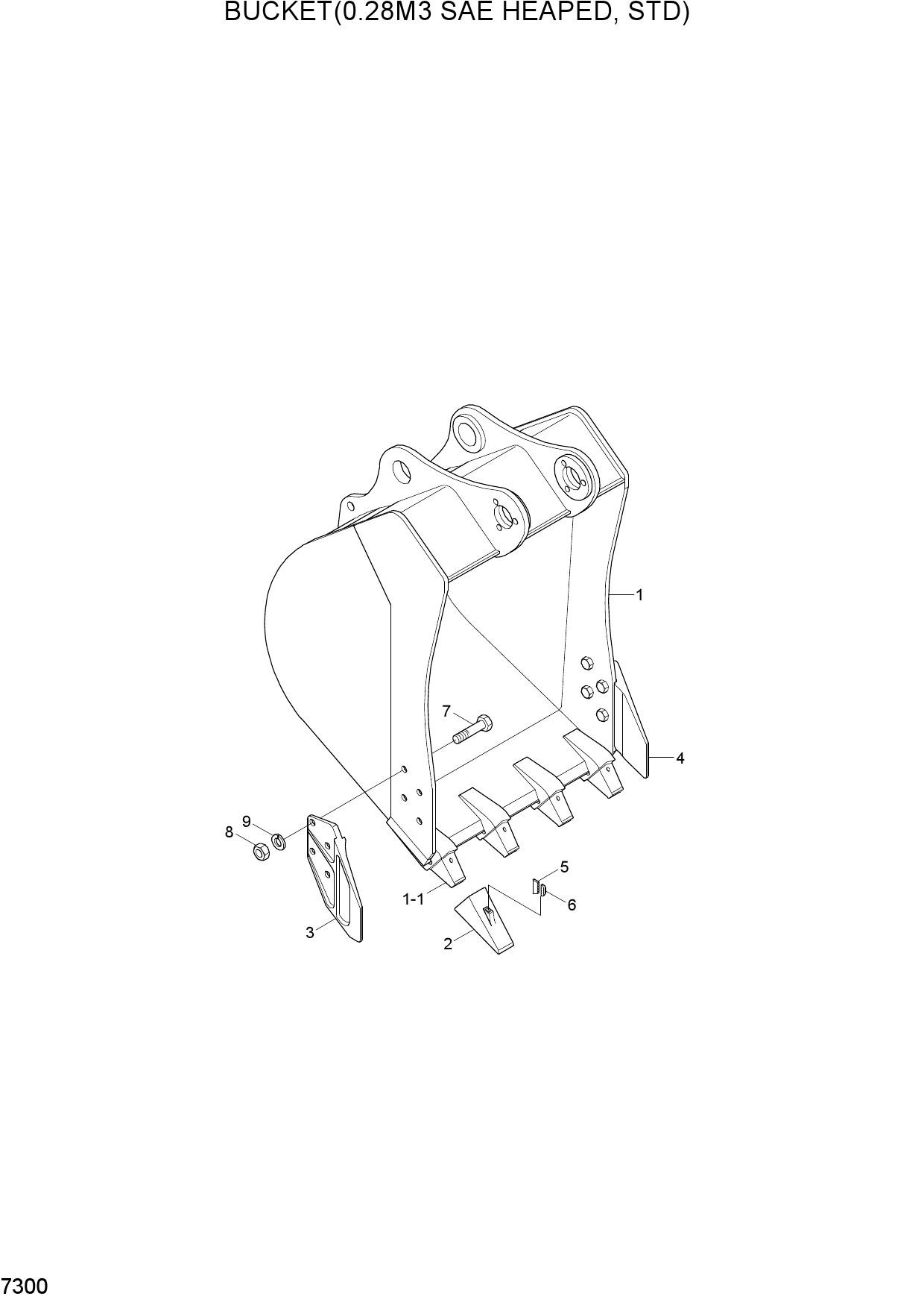 BUCKET(0.28M3 SAE HEAPED, STD)