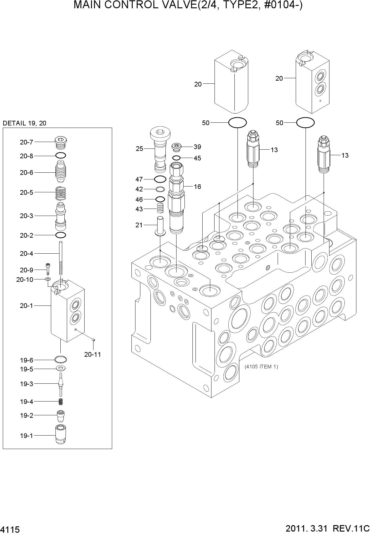 MAIN CONTROL VALVE(2/4, TYPE2, #0104-)