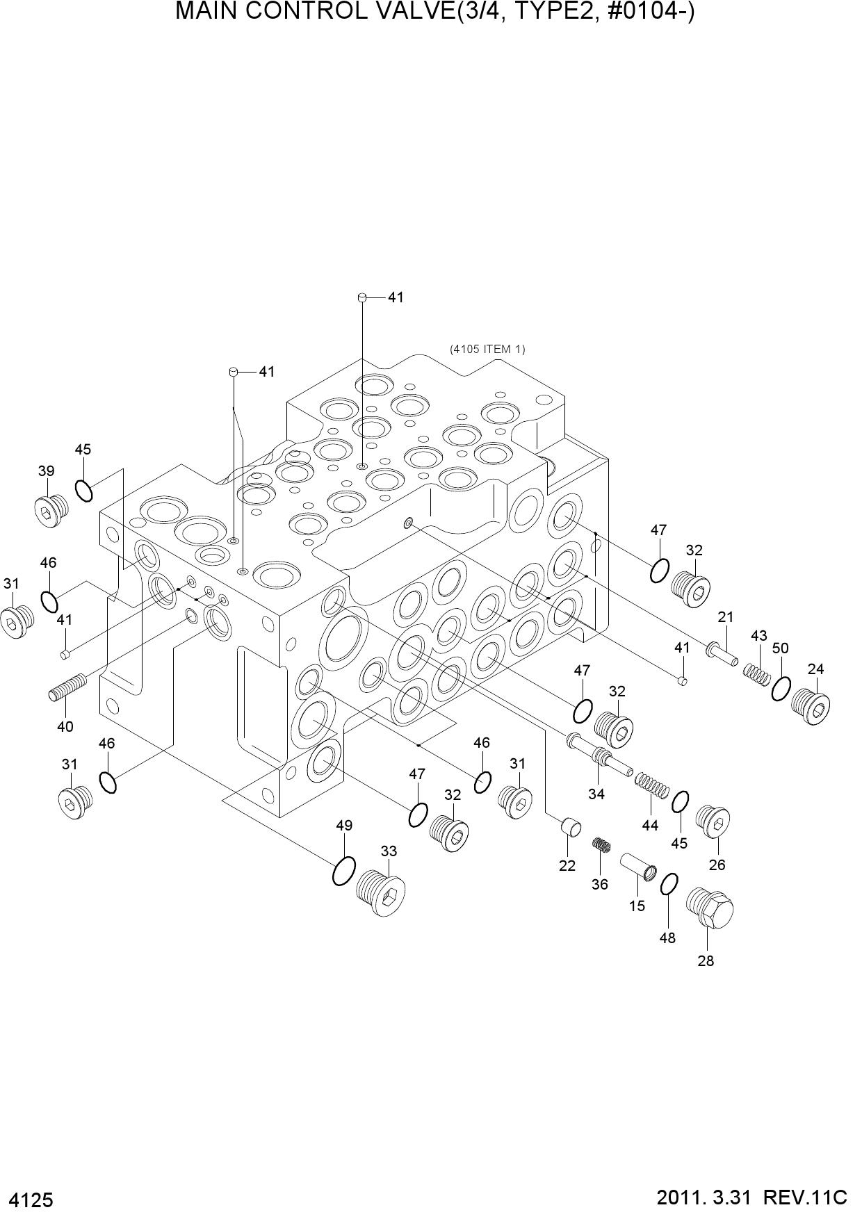 MAIN CONTROL VALVE(3/4, TYPE2, #0104-)
