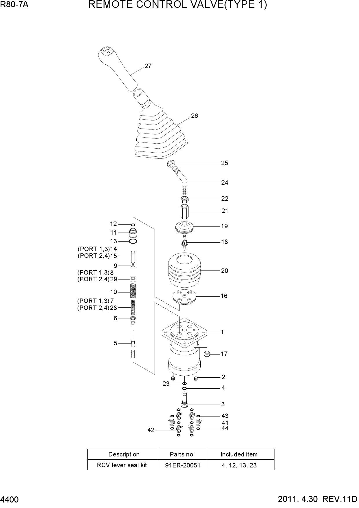 REMOTE CONTROL LEVER(TYPE 1)
