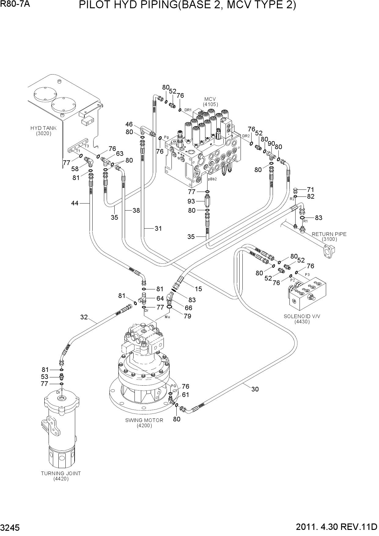 PILOT HYD PIPING(BASE 2, MCV TYPE 2)