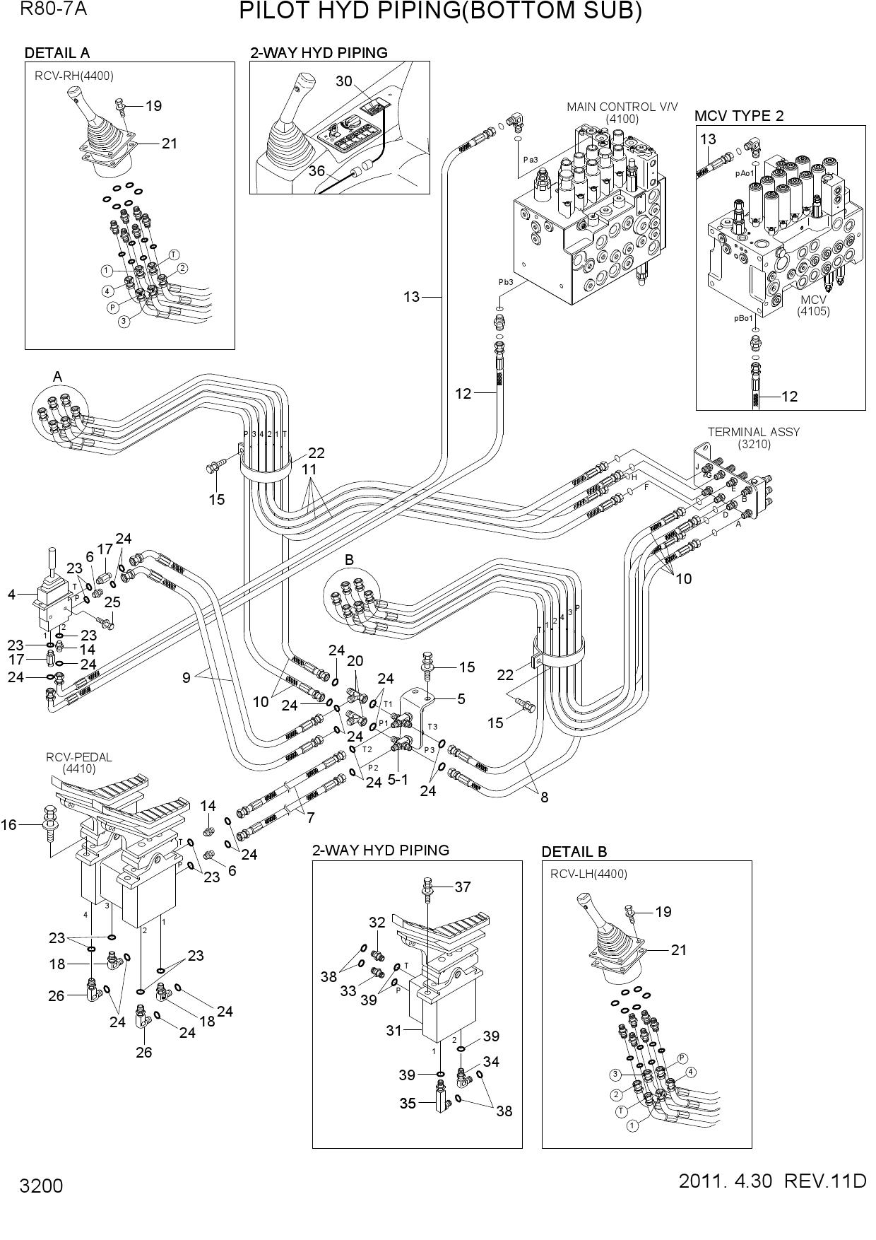PILOT HYD PIPING(BOTTOM SUB)