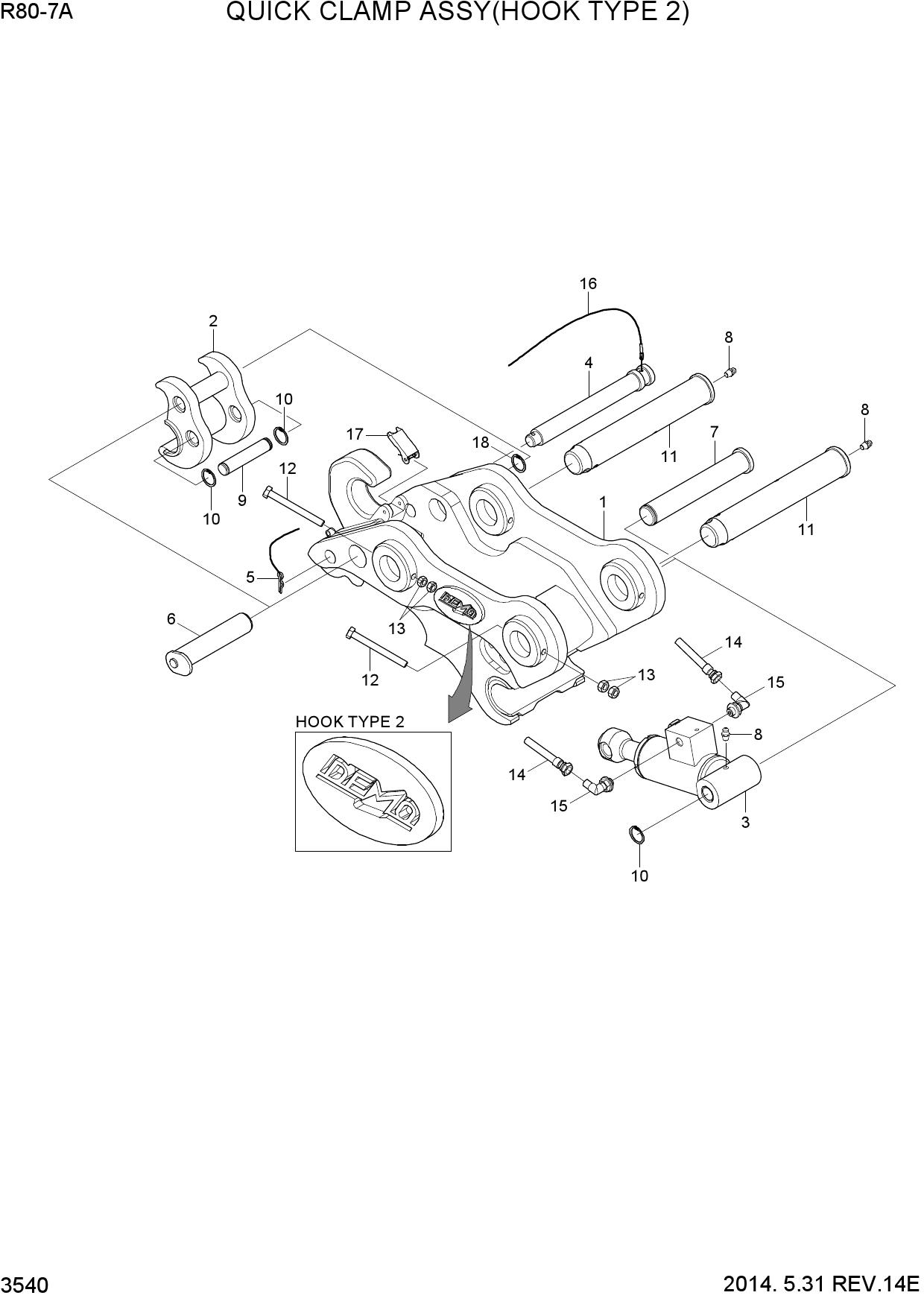 QUICK CLAMP ASSY(HOOK TYPE 2)
