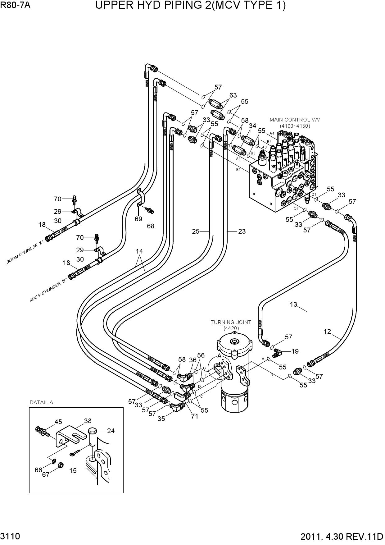 UPPER HYD PIPING 2(MCV TYPE 1)