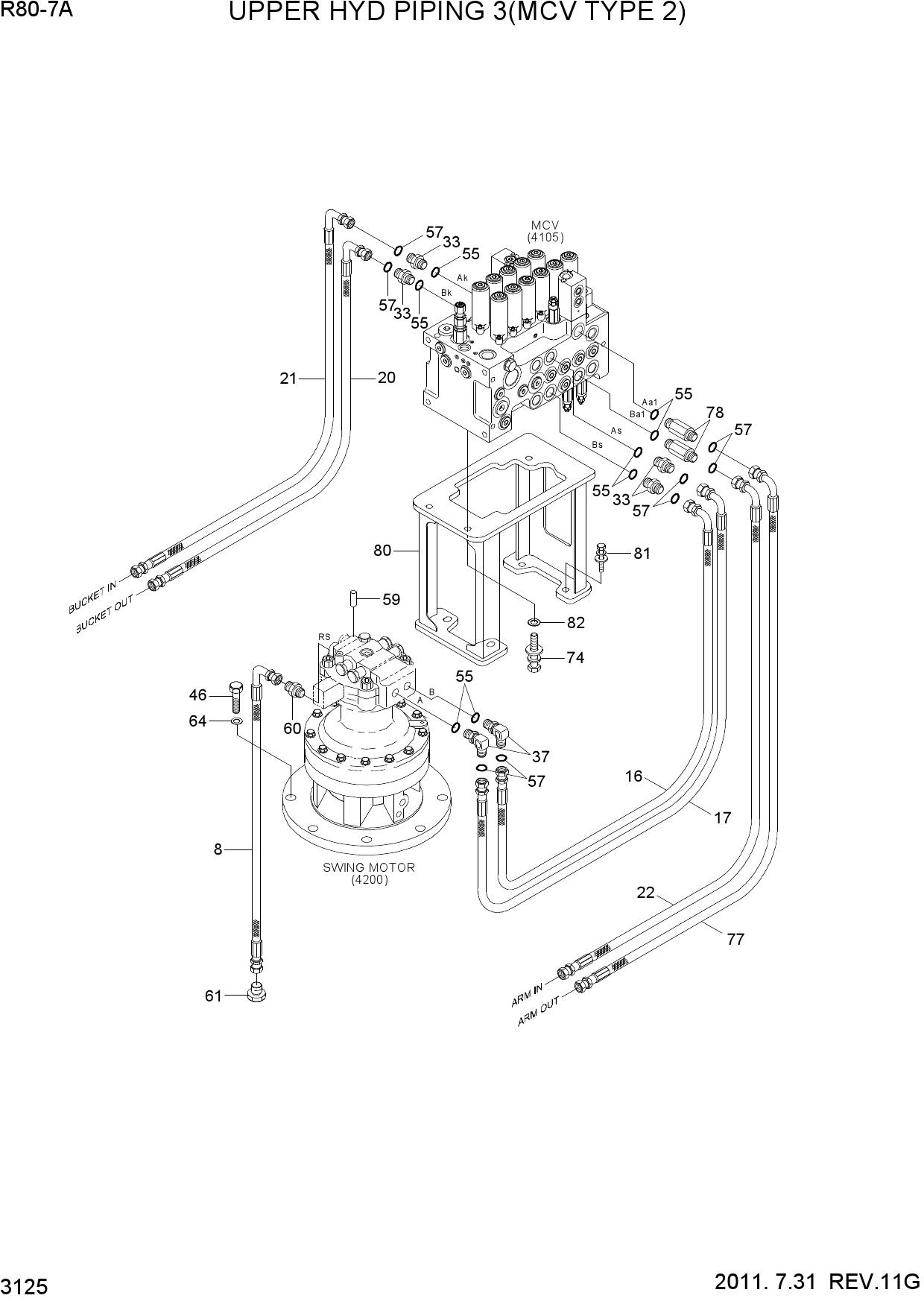 UPPER HYD PIPING 3(MCV TYPE 2)