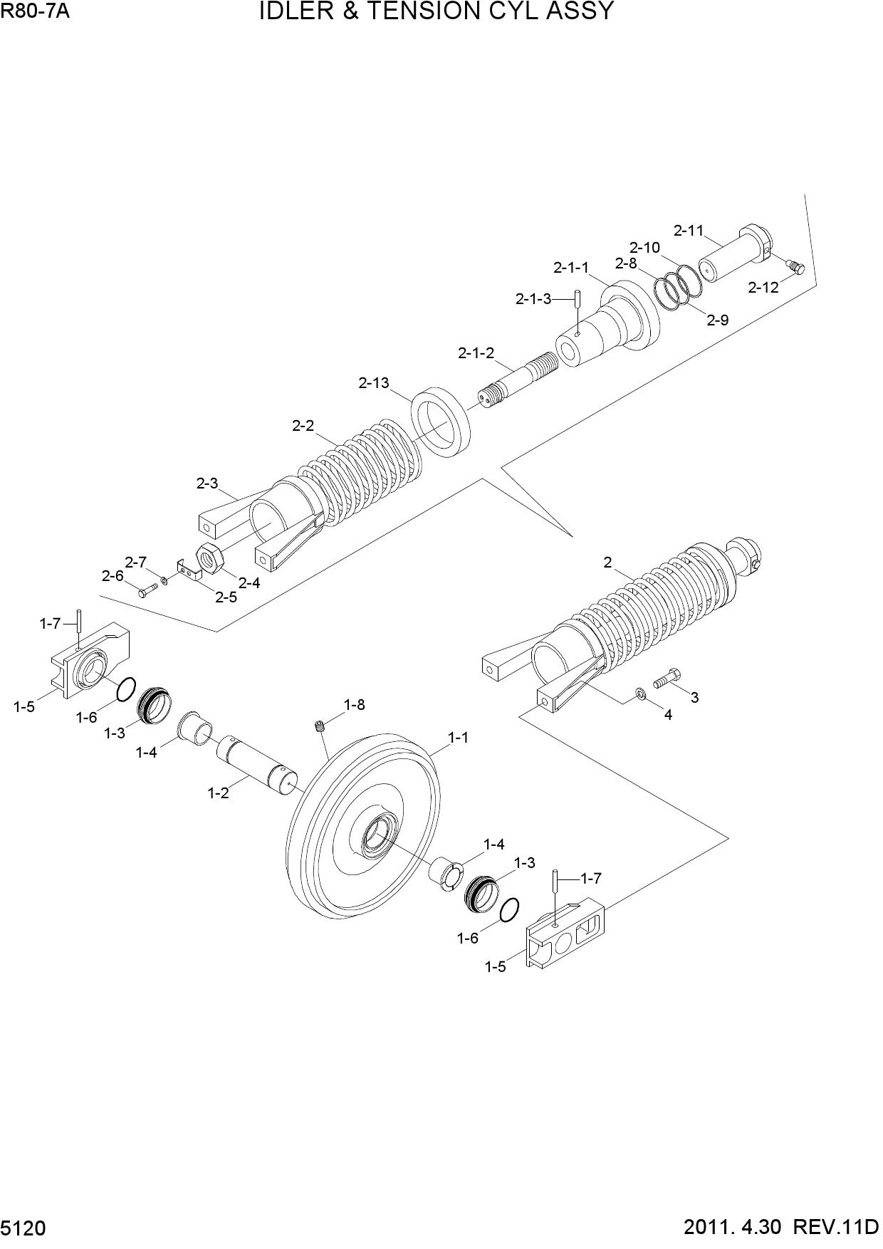 IDLER & TENSION CYL ASSY