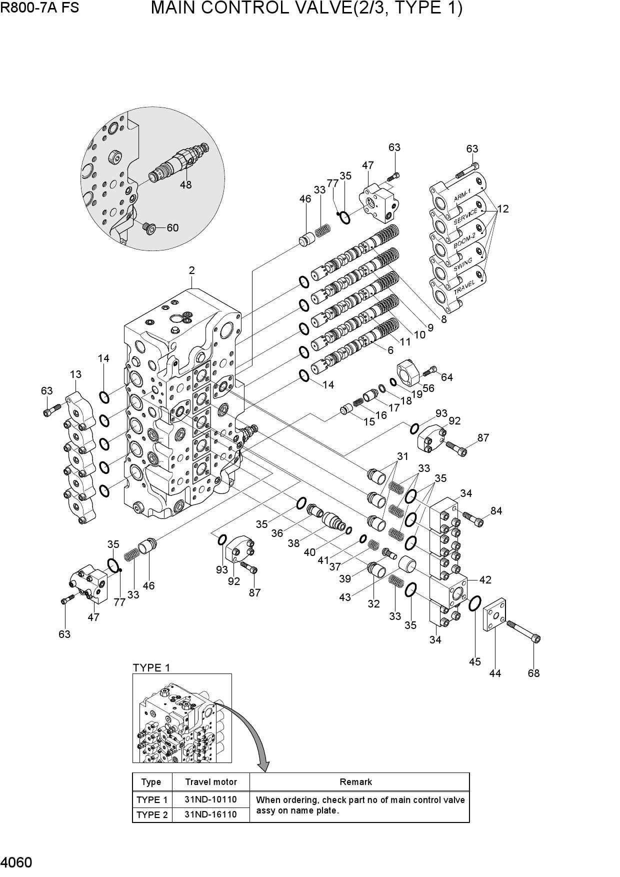 MAIN CONTROL VALVE(2/3, TYPE 1)