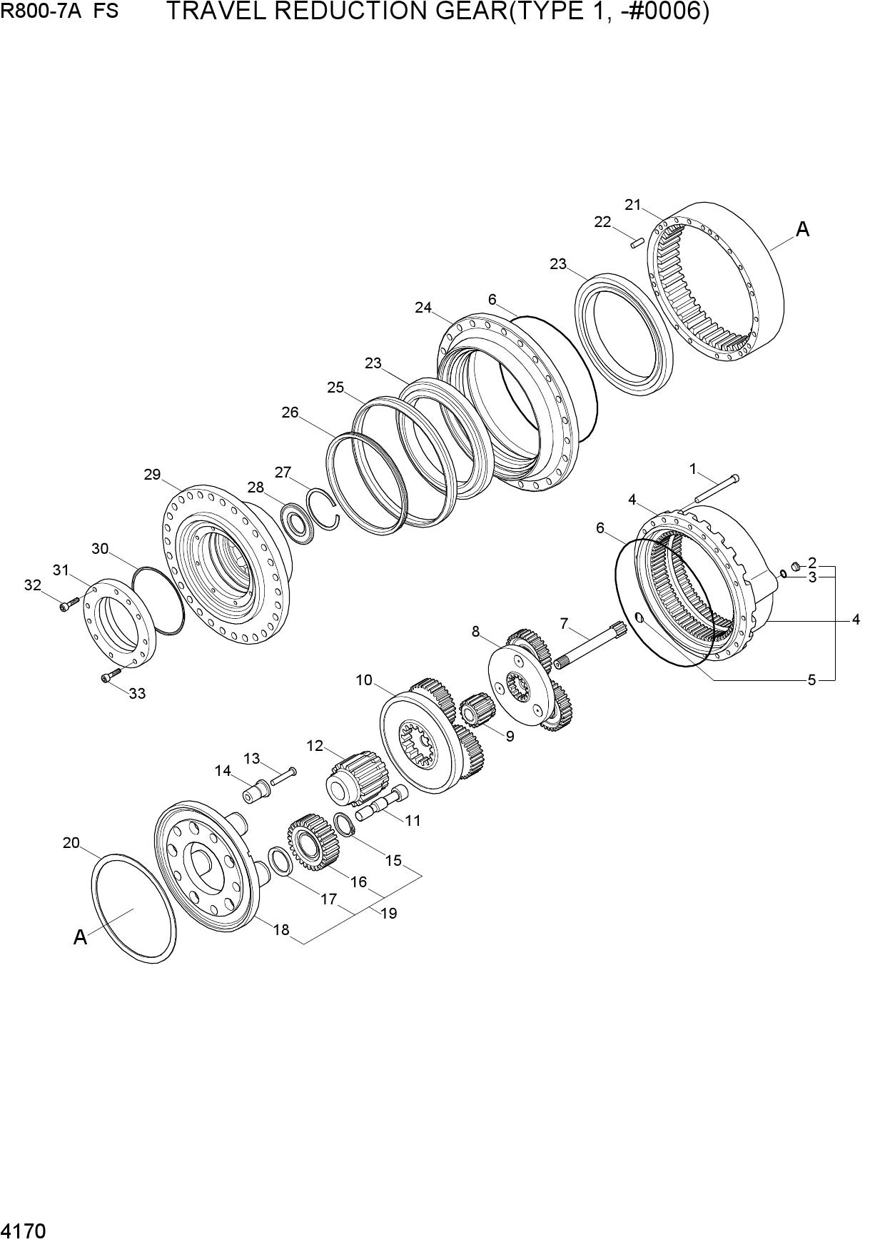 TRAVEL REDUCTION GEAR(TYPE 1, -#0006)