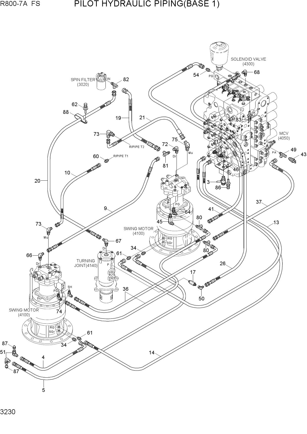 PILOT HYDRAULIC PIPING(BASE 1)