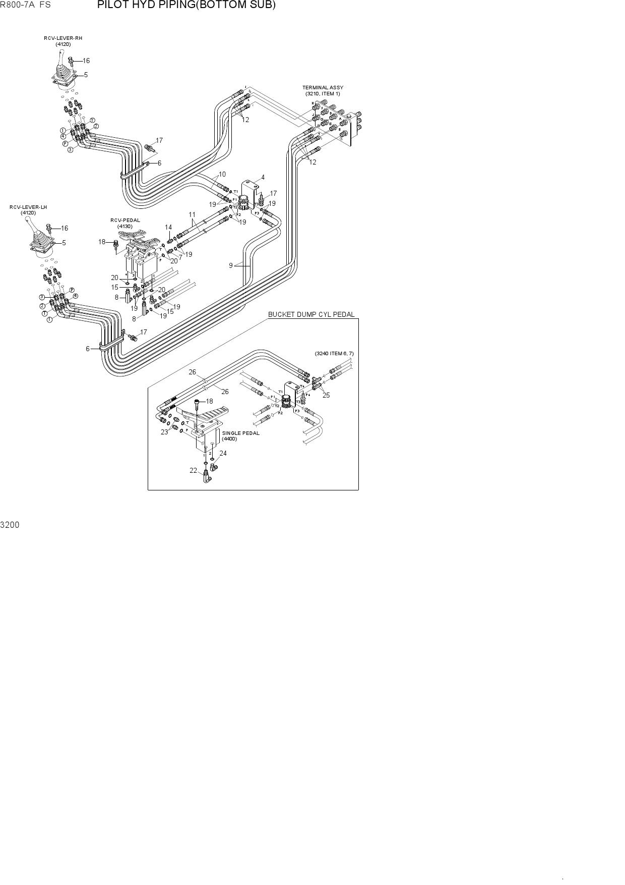 PILOT HYDRAULIC PIPING(BOTTOM SUB)