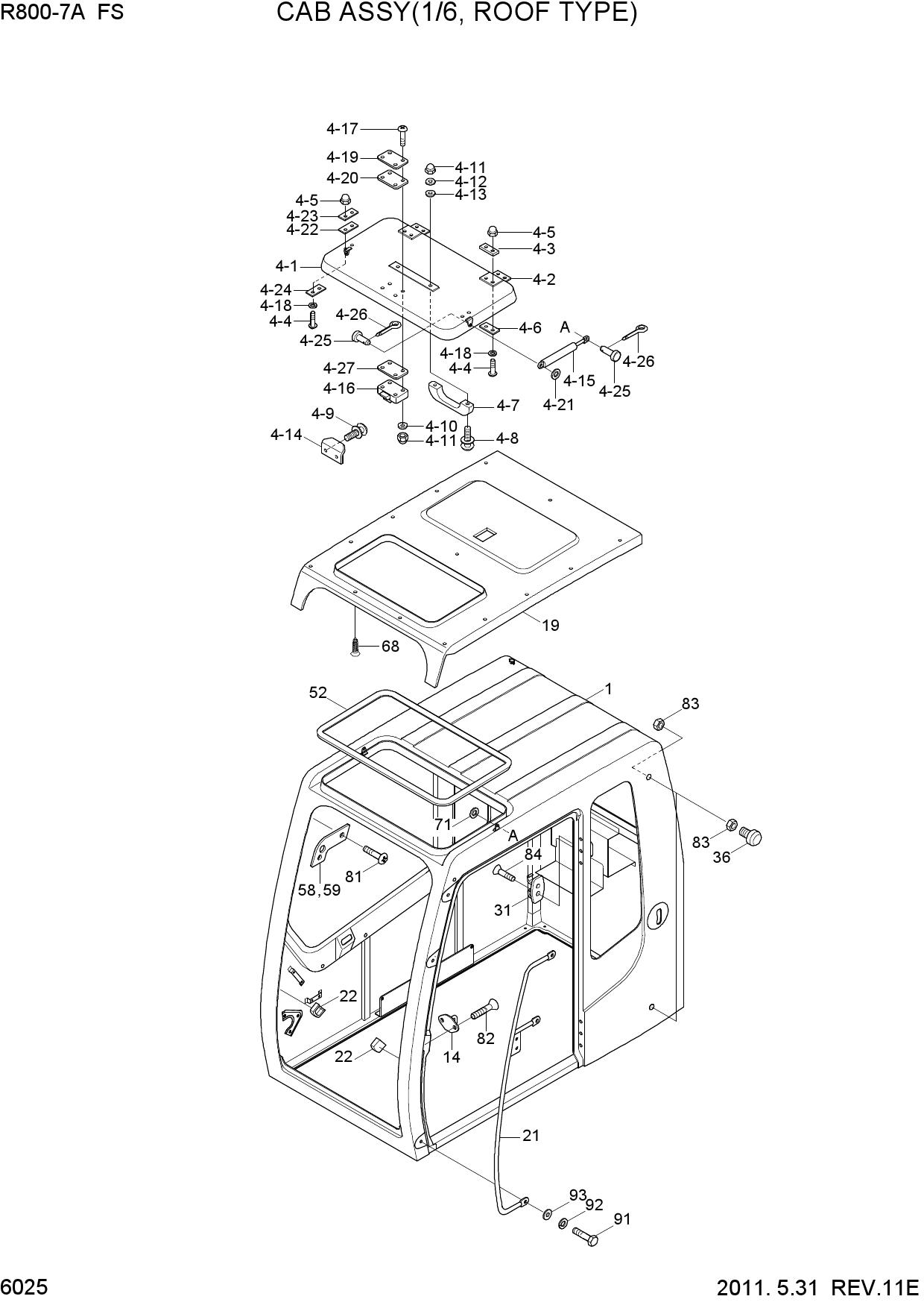 CAB ASSY(1/6, ROOF TYPE)