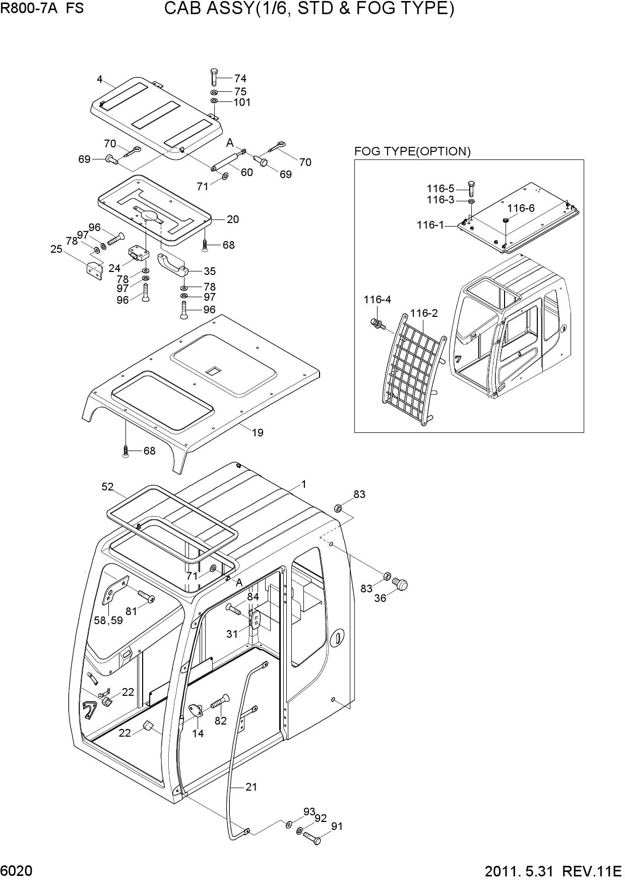 CAB ASSY(1/6, STD & FOG TYPE)