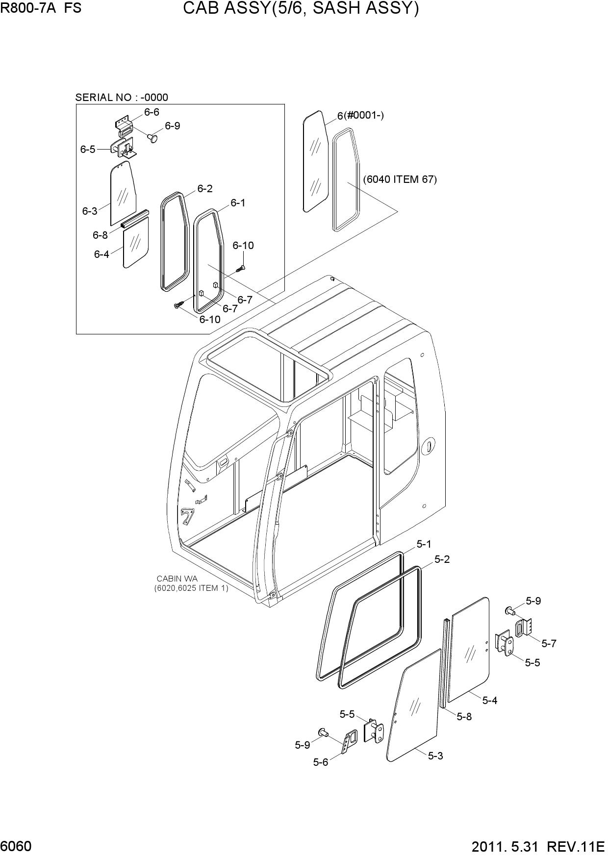 CAB ASSY(5/6, SASH ASSY)