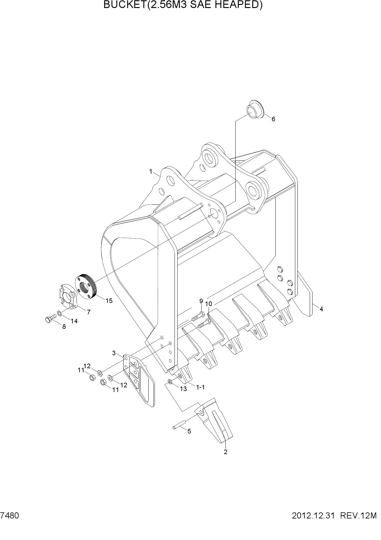 BUCKET(2.56M3 SAE HEAPED)