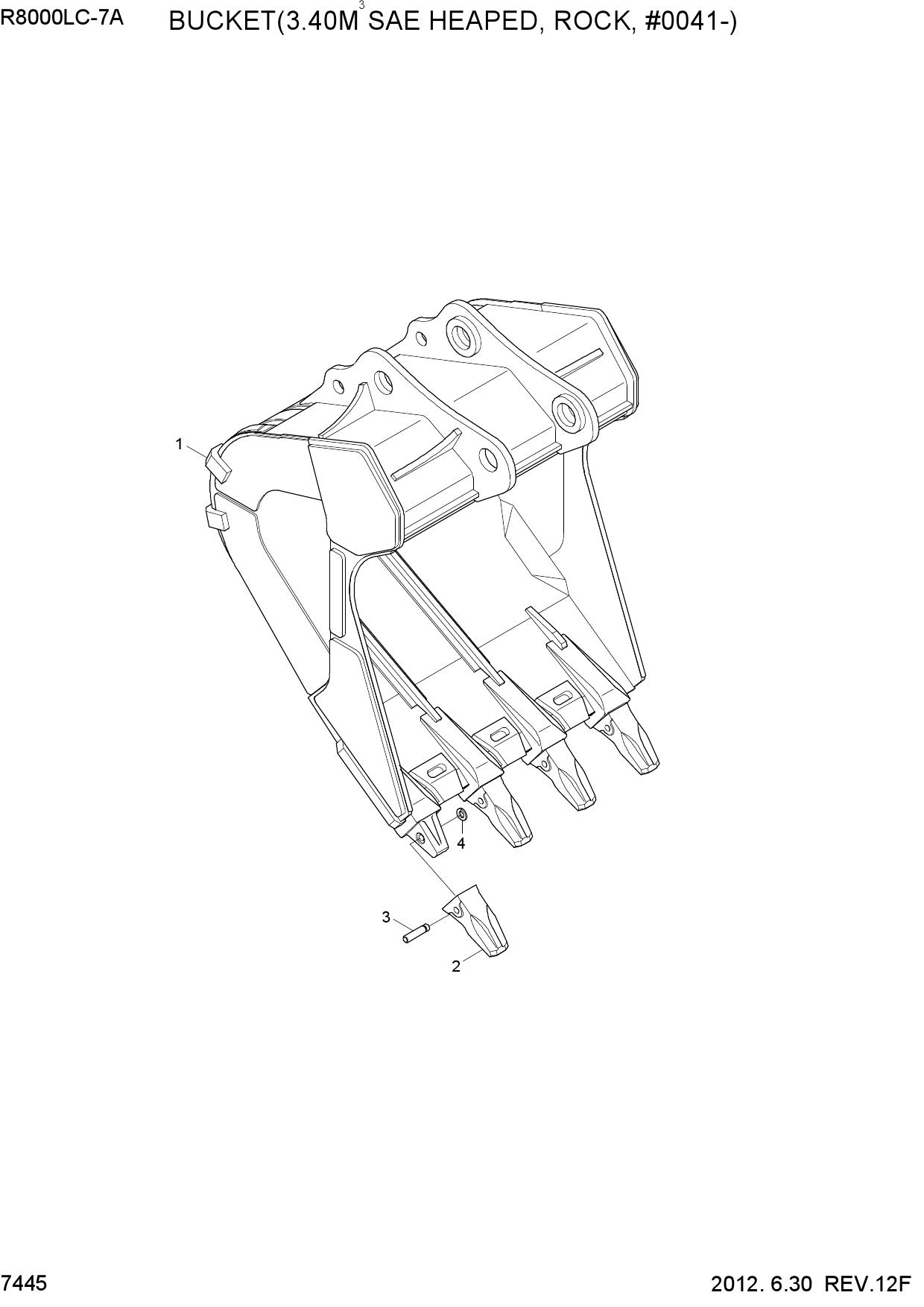BUCKET(3.40M3 SAE HEAPED, ROCK, #0041-)