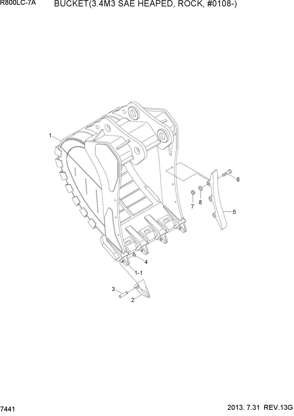 BUCKET(3.40M3 SAE HEAPED, ROCK,#0108-)