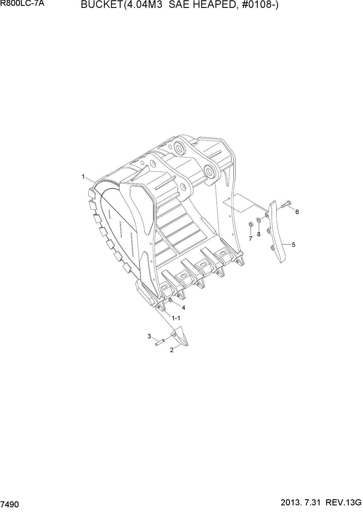 BUCKET(4.04M3 SAE HEAPED, ROCK, #0108- )