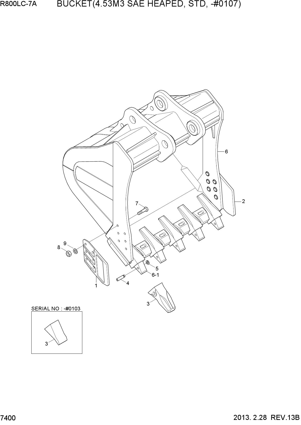 BUCKET(4.53M3 SAE HEAPED, STD, -#0107)