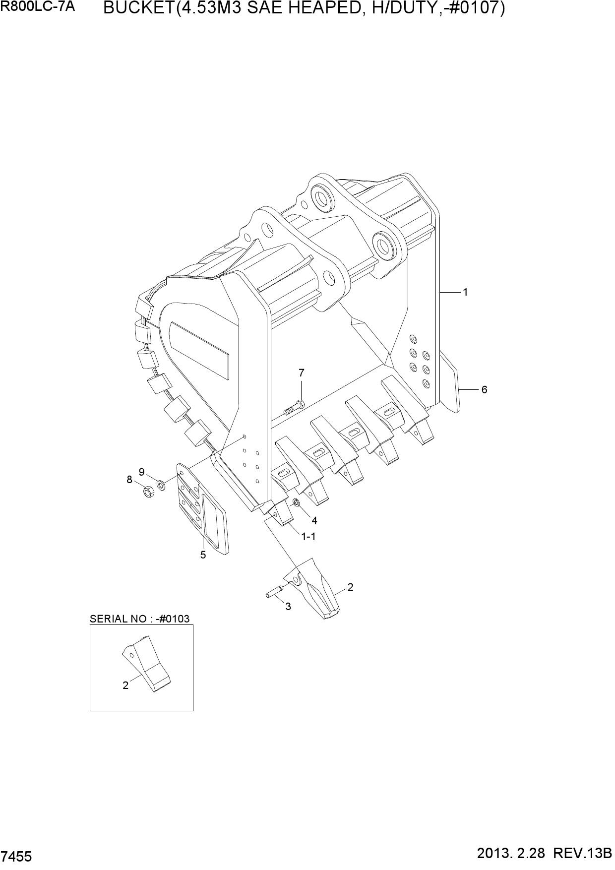 BUCKET(4.5M3 SAE HEAPED, H/DUTY,-#0107)