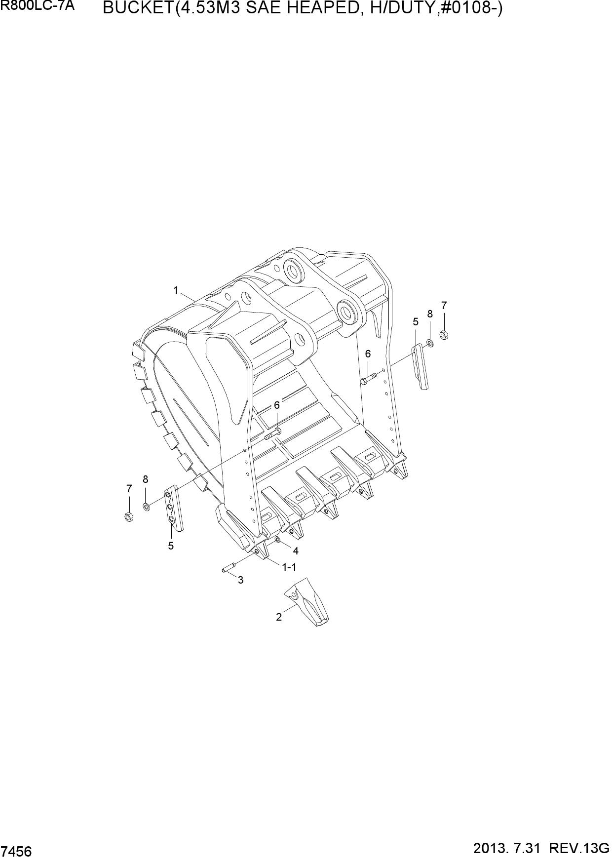 BUCKET(4.5M3 SAE HEAPED, H/DUTY,#0108-)
