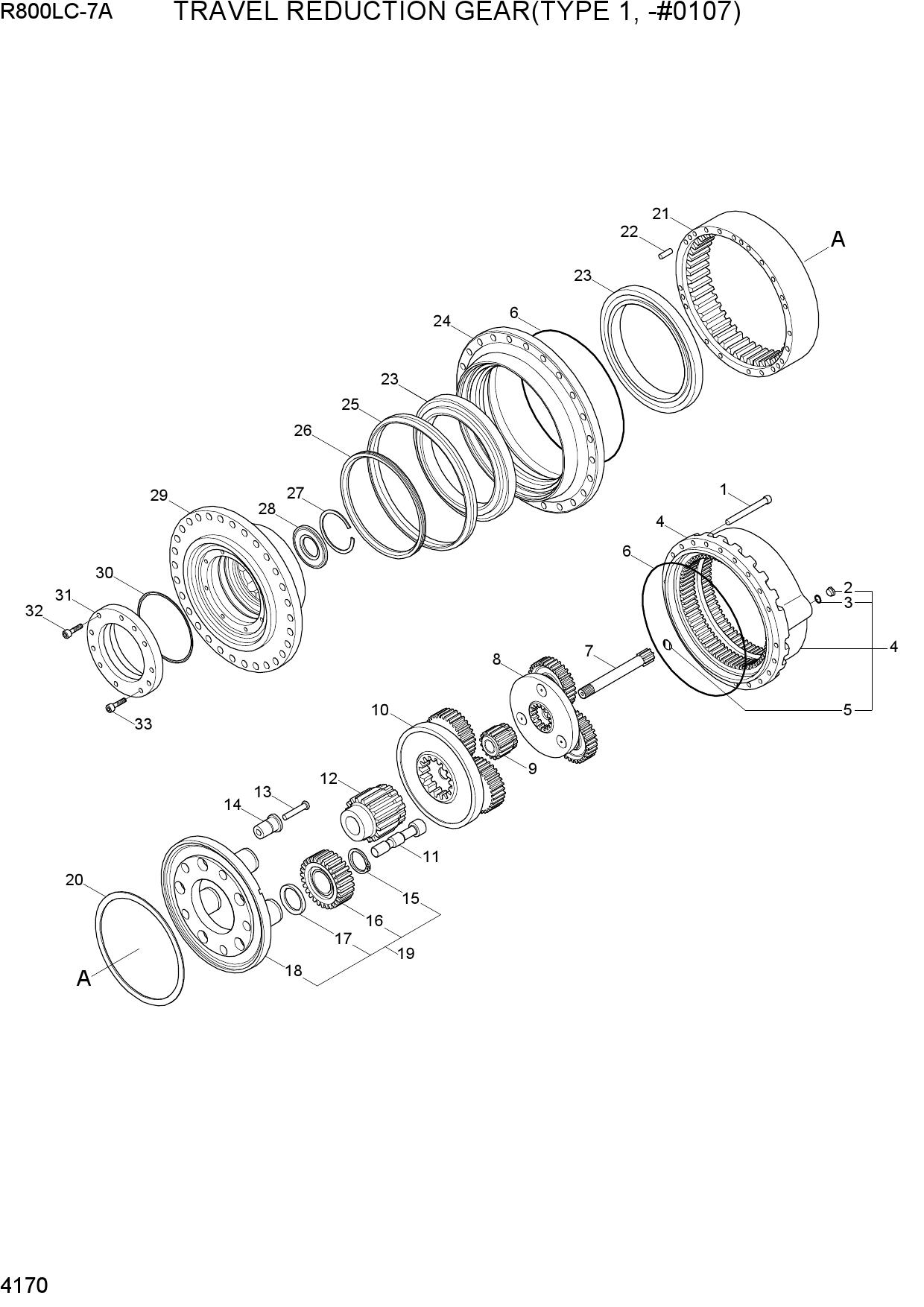 TRAVEL REDUCTION GEAR(TYPE 1, -#0107)