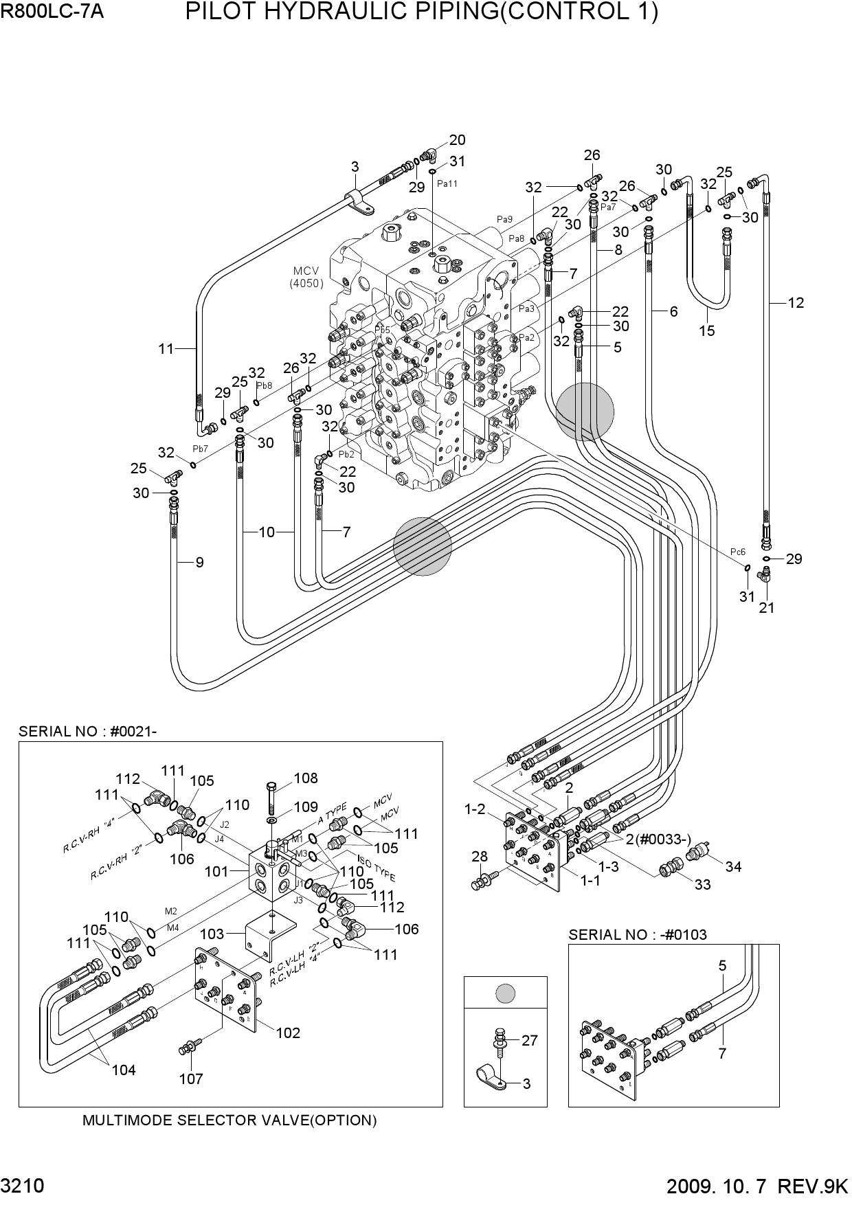 PILOT HYDRAULIC PIPING(CONTROL 1)