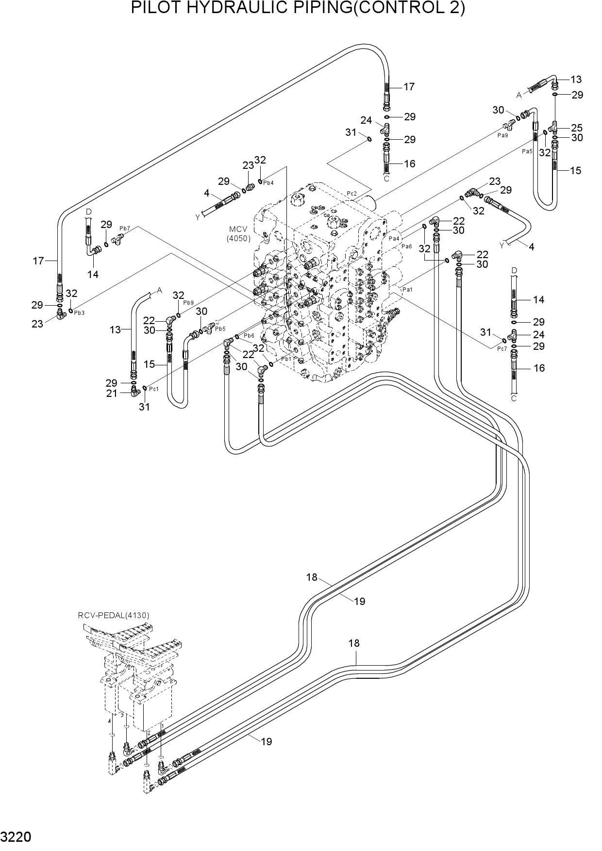 PILOT HYDRAULIC PIPING(CONTROL 2)