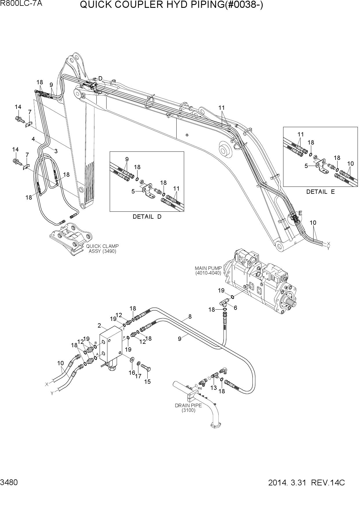 QUICK COUPLER HYD PIPING(#0038-)