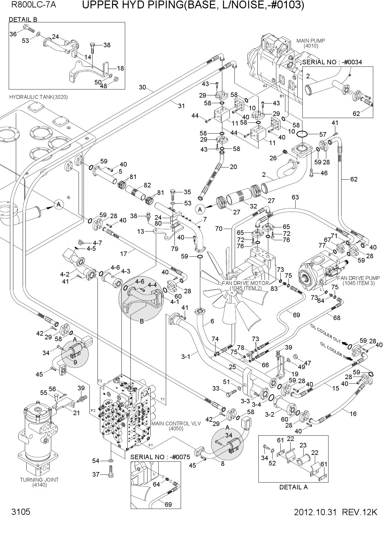 UPPER HYD PIPING(BASE, L/NOISE,-#0103)